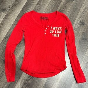 PINK Victoria's Secret Red Button Down Pajama shirt